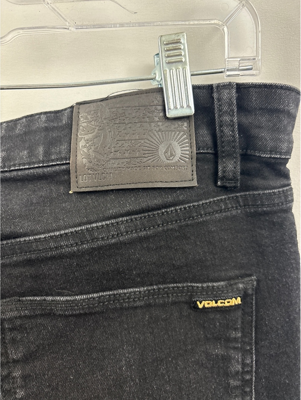 Volcom Vorta Slim Straight Stretch Denim Skate Jeans Washed Black Mens 34X31 - Picture 6 of 6